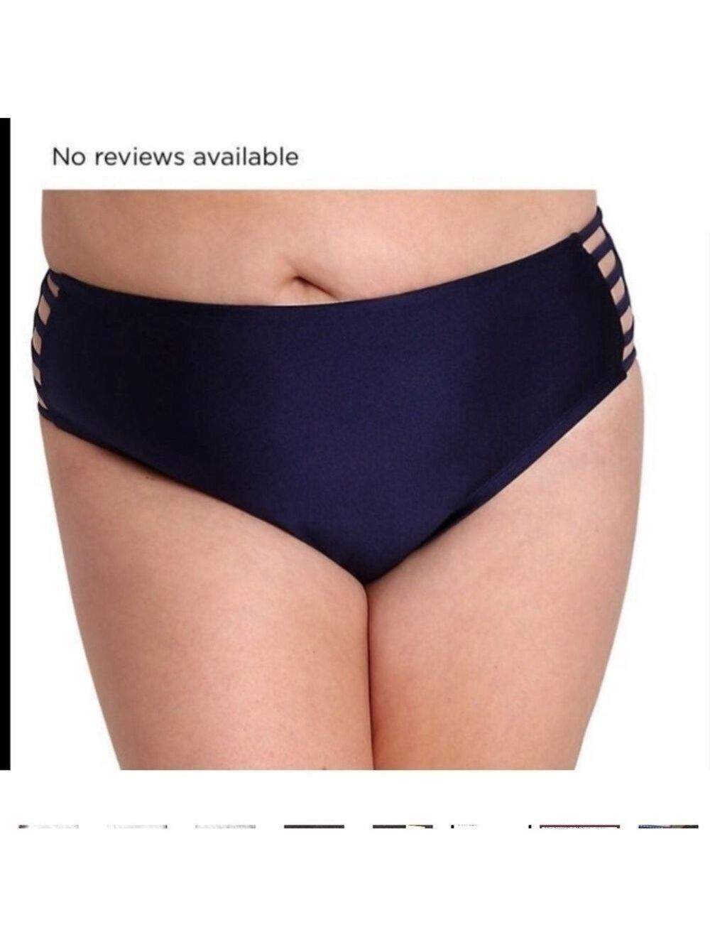 Lysa Swim bottoms Plus size Woman’s 0X 14-16W navy blue with strappy sid…